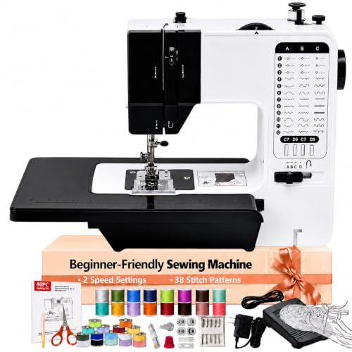 Vniltyc Beginner Sewing Machine, 38 Stitches, Extension Tabl...