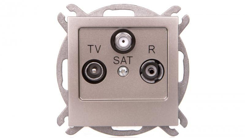 Prise de courant acier satiné 71 mm IP20 pour installation murale