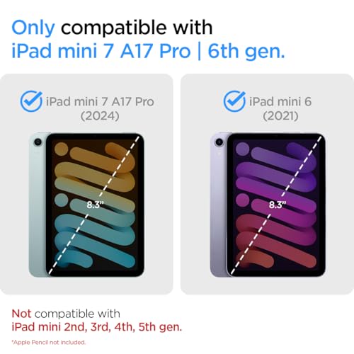 Image of Spigen for iPad mini 7 Case A17 Pro (2024), 8.3 Inch Liquid Air Folio iPad mini 7th /6th Generation Case (2024 /2021), Black