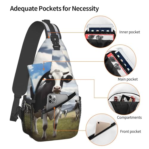 Bolso transversal cruzado para hombres y mujeres negro miniatura 4
