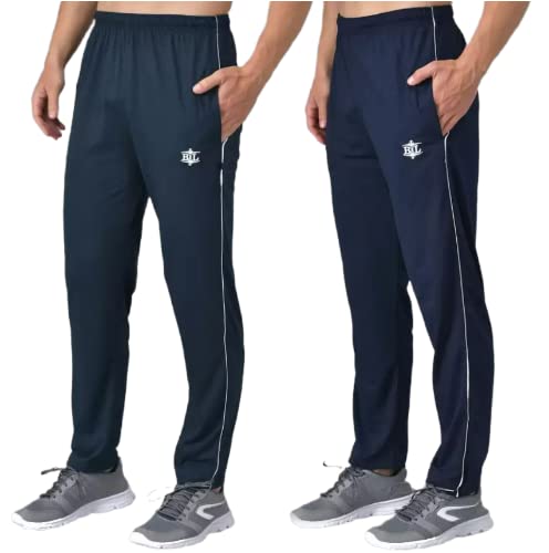 ASDF Pack of 2 Solid Men Multicolor Track Pants- Navy Mix and Navy