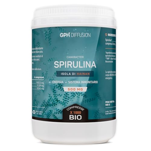 Arvesa Spirulina Biologica 500mg, 1000 compresse
