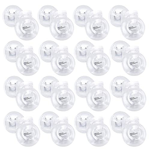 Sctmda 50 Pièces Verrous de Cordon en Plastique Stop Cordon Transparent Serrures de Cordon Monotrou Boucle à Ressort Rond Glissière de Butée à Ressort à Bout pour Cordon de Serrage Cover