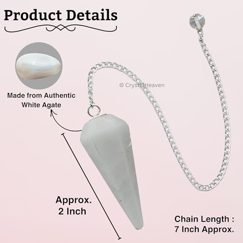Image of Snow Quartz Pendulum Dowsing Tool - Natural Crystal Pendulum for Spiritual Guidance - Premium Dowser Pendulum for Accurate Divination and Energy Healing - Perfect for Energy Healing and Chakra Balancing - Handcrafted with Precision and Elegance
