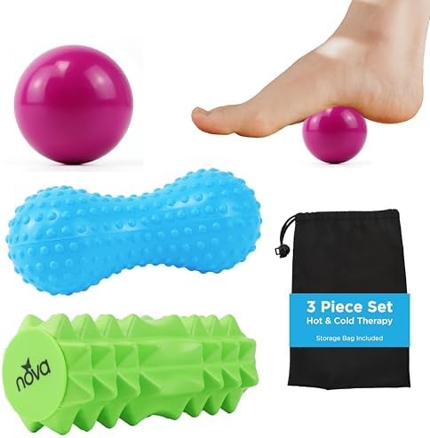 NOVA 3-in-1 Hot and Cold Massage Roller Set - Foot Roller, Gel Ba...