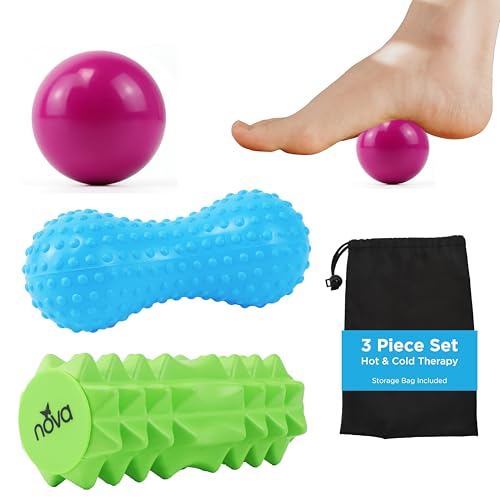 NOVA 3-in-1 Hot & Cold Massage Roller Set – Foot Roller, Gel Mass...