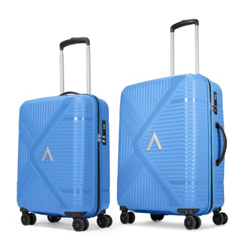 Image of Aristocrat Envoy Set of 2 Trolley Bag 55 & 65cm | Small & Medium Hard Luggage | 8-Wheel Suitcase | Combination Lock with Sturdy Zipper | Polypropylene | 3 Years International Warranty (Ocean Blue)