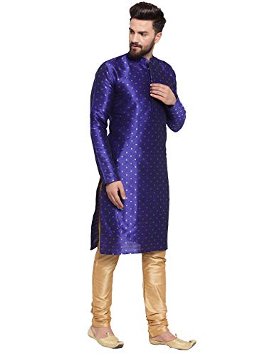 Image of Jompers Men Dupion Silk Kurta and Churidar Pajama Set