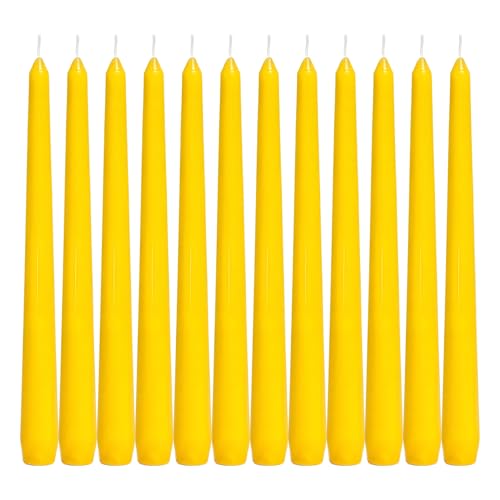 CANDLESEE 12 Pack Yellow Taper Candles丨Taper...