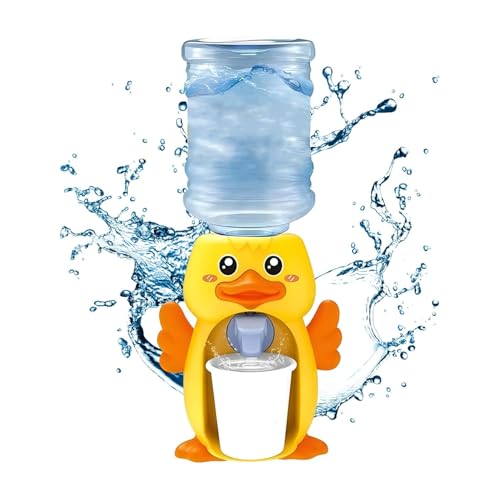 Image of Duck Shaped Mini Water Dispenser for Kids with Cup|Cute Cartoon Animal Drinking Water Machine Toy |Portable Tabletop Water Cooler Toy for Boys & Girls|Fun Learning Toy for Boys & Girls (18 cm)
