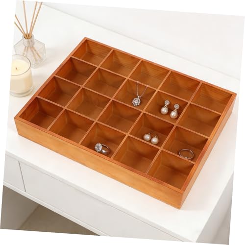 Image of 20 Compartment Wooden Storage Box Stable Practical Underwear Storage Case Socks Organizer Sundries Container Storage Box for Socks Panties
