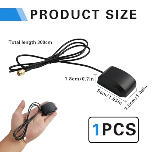 Aktive GPS-Antenne mit SMA-Stecker, 3m RG174 Kabel, wasserdicht für Auto GPS, 4G LTE GPS Tracker, Echtzeit-Tracking, Sicherheitsalarm für Fahrzeuge, Motorrad, LKW und mehr
