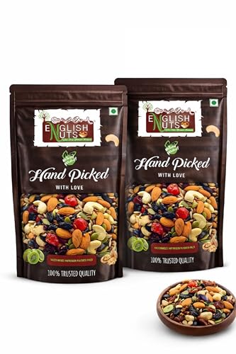 Image of Mixed Nuts & Seeds |1 KG | Trail Mix | Dry Fruit Mix with Foxnut, Dates, Almonds, Walnuts, Cashews, PumpkinSeeds, Green Raisins, Sunflower Seed, Dried Apricot, Flax Seeds, Zahidi Dates, Dry Khajoor, Black Raisins, Amla & 10 in 1 Berries | Healthy Snack Mix For Daily Use |16+ Dried Fruit Mixed |Pack Of 2 X 500 Grams |
