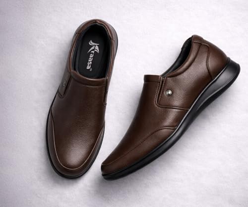 Image of Kraasa Men's Formal Slip-On Shoes | Vegan Leather Upper | Airmix Sole | High Cushioning | Lightweight & Comfortable