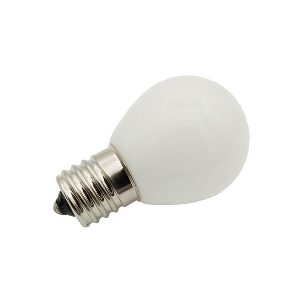 HHF Iluminación del hogar, Paquete de 50 Bombillas LED esféricas DC12/24V G35 E12/E14/B15/E17 de 2 W con Cubierta lechosa for iluminación navideña.(12V 3000K Warm White,E17)