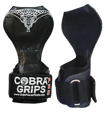 Image of Cobra Grips PRO Weight Lifting Gloves - Black | with Heavy Duty Straps & Built in Adjustable Neoprene | Softly Padded Wrist Wrap Support for Powerlifting | Durable Double Stitching - 1 Pair-for Men