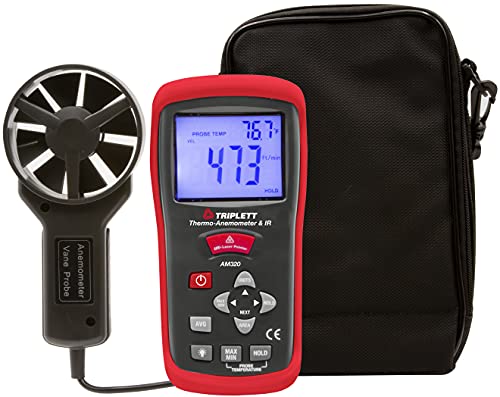 Image of Triplett AM320 Thermo-Anemometer with Built-In IR Thermometer, Air Velocity, and Air Flow