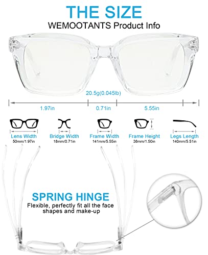 Image of Lightweight Reading Glasses Men Women Square Spring Hinges Readers 1.00 1.25 1.50 1.75 2.00 2.25 2.50 2.75 3.00