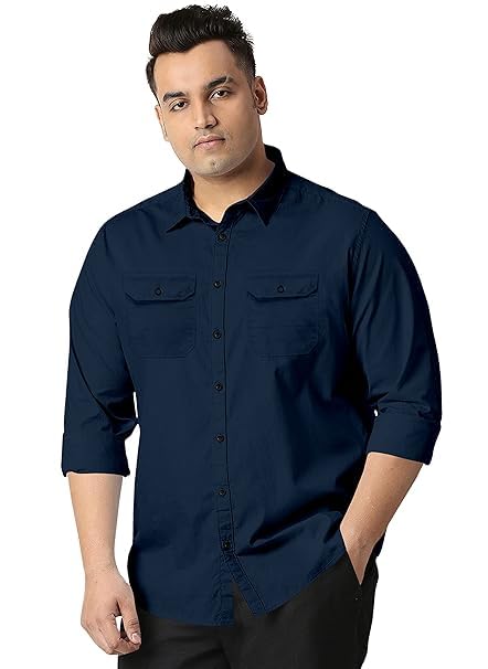 KORADIYA Enterprises Imported Cotton Casual Quick Dry Full Sleeves Double Pockets Cargo Shirts for Men (Pack of 1) KORADIYA Enterprises Imported Cotton Casual Quick Dry Full Sleeves Double Pockets Cargo Shirts for Men (Pack of 1)