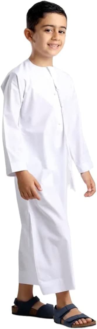 WHITE RAYS Traditional Arabic White Dress Kandora Dishdasha Thobe For  Boys Kids Baby