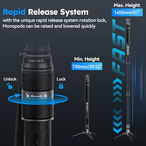 Image of SIRUI 61 inch / 155cm Carbon Fiber Video Monopod for Camera