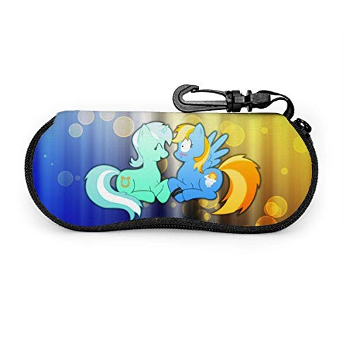 Preisvergleich Produktbild Regenbogen Pony Brillenetui, tragbare Reise Reißverschluss Sonnenbrillenetui Brillen Tasche Guard Set