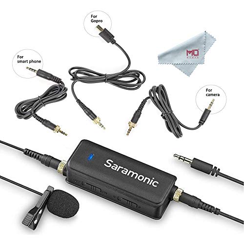 Saras デジタル一眼レフ用ミニチュアミキサーを備えたサラモニックLavMicプレミアムラヴァリエマイクミラーレスビデオカメラスマートフォンタブレットGopros