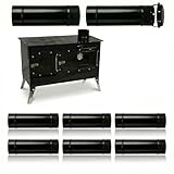 Trailblazer Cookstove – Wood Stove with Oven for Off-Grid Living, Camping, RV, Hunting, Tiny Homes, Prepping, Emergency Heat & Cooking (Trailblazer Cookstove w/6 Straight Pipe Expansion Set)
