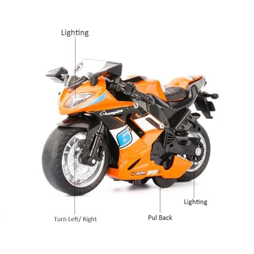 Image of Die-cast Alloy Motorbikes for Kids 1:14 Scale Alloy Model Bikes Pull Back Toys Suitable for 3+ Years Boys and Girls Multicolor (Pack of 1)【Colors as Per Stock】 (Bike Ducati 1:12)