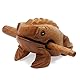 Aussel Guiro Croaking Hölzerner Frosch mit Schlägel, Musikinstrument Sound Block, Fairer Handel Percussion Instrument (12.7CM)