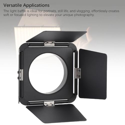 Image of Four Leaf Light Baffle for Bowens Small Mount, Aluminum Alloy Flash Light Baffle Compatible with Video Lights for Photography Videography