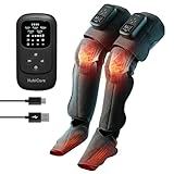 HuBDIC HubiCare Cordless Leg Massager with Heat and Air Compression for Circulation and Pain Relief, 5 Modes with 5 Intensities, Reduce Swelling, Muscles Relaxation Device (Black)