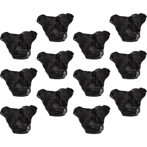 DECHOUS 12 Piezas Bragas Desechables Negras Transpirable y Elásticas Unisex para SPA y Sauna Diseño Grueso y Cómodo Adaptable