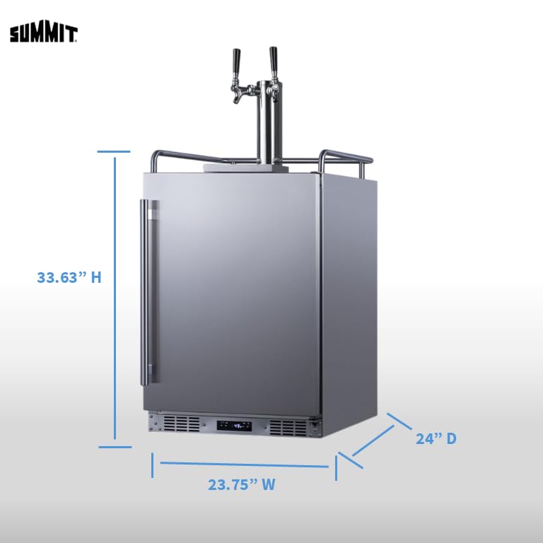 Summit 24" Outdoor Beer & Coffee Kegerator, Dual Tap, Weatherproof, Beer and Coffee Dispenser, Stainless Steel- SBC683OSTWINCFB