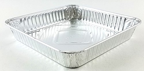 Handi-Foil Square Aluminum Foil Cake Pan W/Dome Lid - Disposable Pans (Pack Of 10) #TOP7