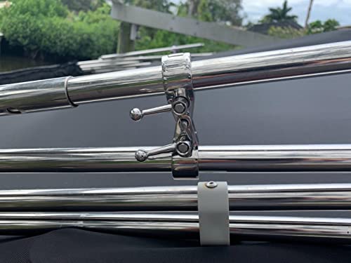 Image of MIZUGIWA Bimini Top Hinge Rail Mount Cam Clamp Quick Stainless Steel Pair 1 inch