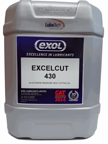 EXCELCUT 430 NEAT CUTTING OIL CHLORINE FREE 20 LITRE PREMIUM QUALITY BY EXOL, MULTI METAL MACHINING