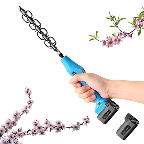 fnotlfue Electric Flower Thinner, Fruit Tree Bud Flowers Cutter, Bidirectional Rotation, 4-Speed Adjustable, with 2 Batteries, Handheld Orchard Tool for Apple, Peach and Walnut Trees