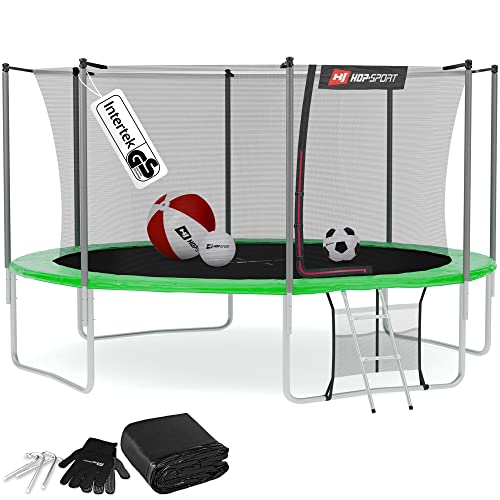 Trampolin 430 cm Hop-Sport Outdoor Gartentrampolin Komplettset