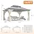 GARTOO 13’x15’ Outdoor Patio Wooden Gazebo - Patio Galvanized Steel Hardtop Gazebo with Double Curtains, Vented Cedar Wood Gazebo for Garden, Porch, Lawn, Poolside, Backyard