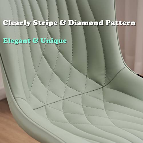 Youtaste Office Chair Modern Armless Desk Chair, Height Adjustable Swivel Rocking Computer Task Chair, Faux Leather Sewing Chair With Wheels, Stylish Lounge Vanity Chair,Mint Green #TOP2