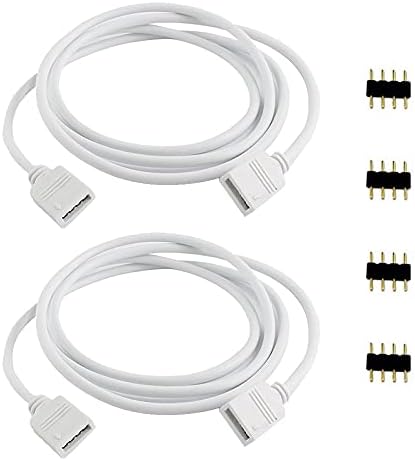 Aroidful 2 Pcs 1M 3.28ft 4PIN RGB LED Strip Light Extension Cable, LED RGB Cable, LED Cable Connector for 5050 3528 2835 RGB LED Strip