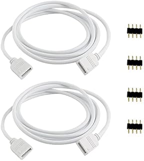 Aroidful 2 Pcs 1M 3.28ft 4PIN RGB LED Strip Light Extension Cable, LED RGB Cable, LED Cable Connector for 5050 3528 2835 RGB LED Strip
