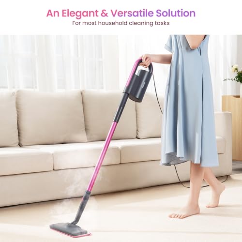 Schenley Steam Mop Cleaner with Detachable Handheld Steamer for Cleaning Hardwood, Laminate Floor, Tiles and Grout, with 14-in-1 Multi-purpose Accessories and Washable Microfiber Pads by schenley - Image 3