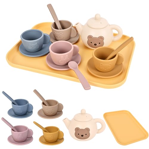 Kids Silicone Tea Party Set Pretend Play