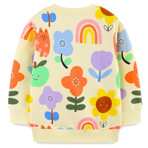 Bumeex 100% Cotton Toddler Girl's Cute Cartoon Long Sleeve Sweatshirt Clothes Clothing Outfits 2-7Y2