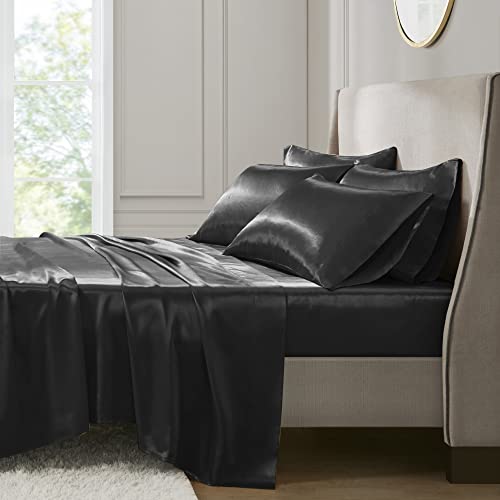 Madison Park Essentials Satin Sheet Set Luxury and Silky with Natural Sheen, Premium 16" Deep Pocket, All Around Elastic - Image 2