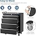 GarveeHome 4-Drawer Tool Chest, Rolling Tool Box with Wheels and Lock System, Portable Storage Rolling Tool Chest for Warehouse, Workshop & Repair Shop, Black