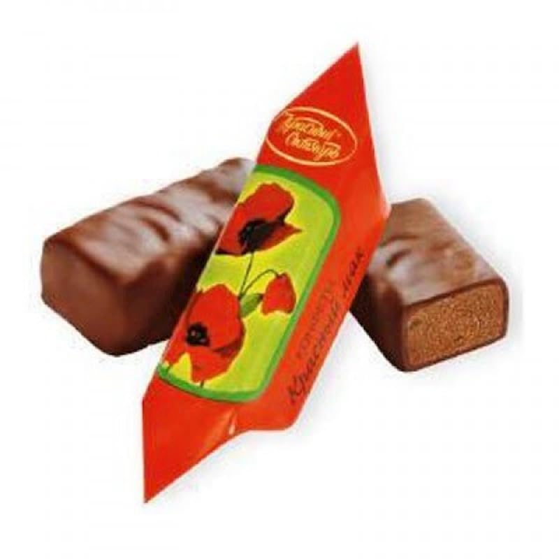Krasnyi Oktyabr Krasnyi Mak Chocolate Glazed Praline Candies 2.2 lb - Russian Confectionery Delights