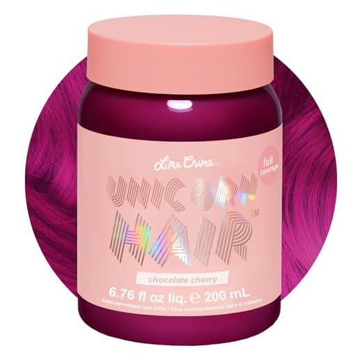 Lime Crime Unicorn Hair Dye Full Coverage, Chocolate Cherry (Burgundy Red) - Vegan and Cruelty Free Semi-Permanent Hair Color Conditions & Moisturizes - Temporary Red Hair Dye With Sugary Citrus Vanilla Scent